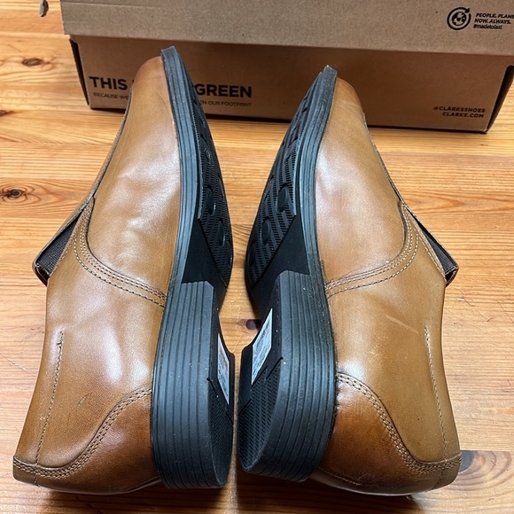 Clarks Men's Brown/Tan Shoes Oxford Loafers Winddon step 11.5 W new in box - Picture 6 of 14